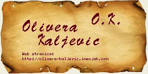 Olivera Kaljević vizit kartica